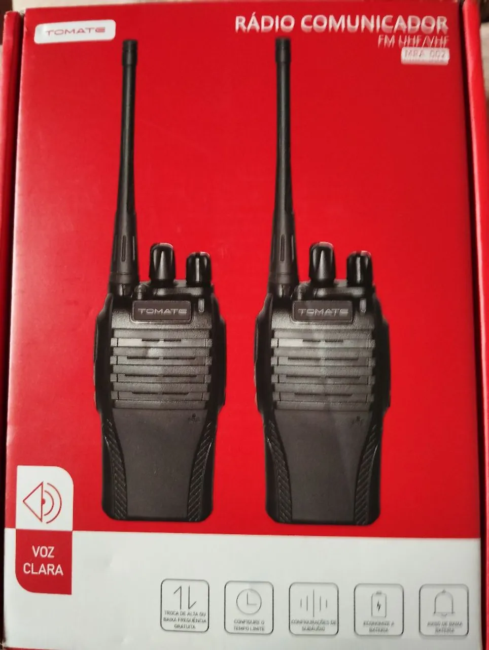 Walkie Talkie Tomate FM UHF/VHF - Novo