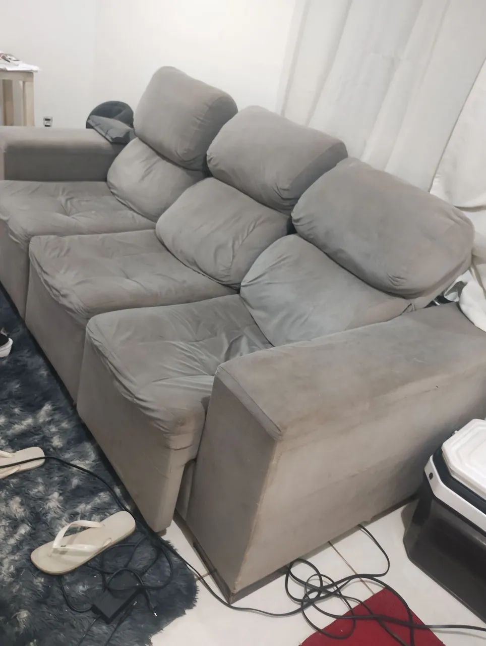 Sofá 3 Lugares Cinza