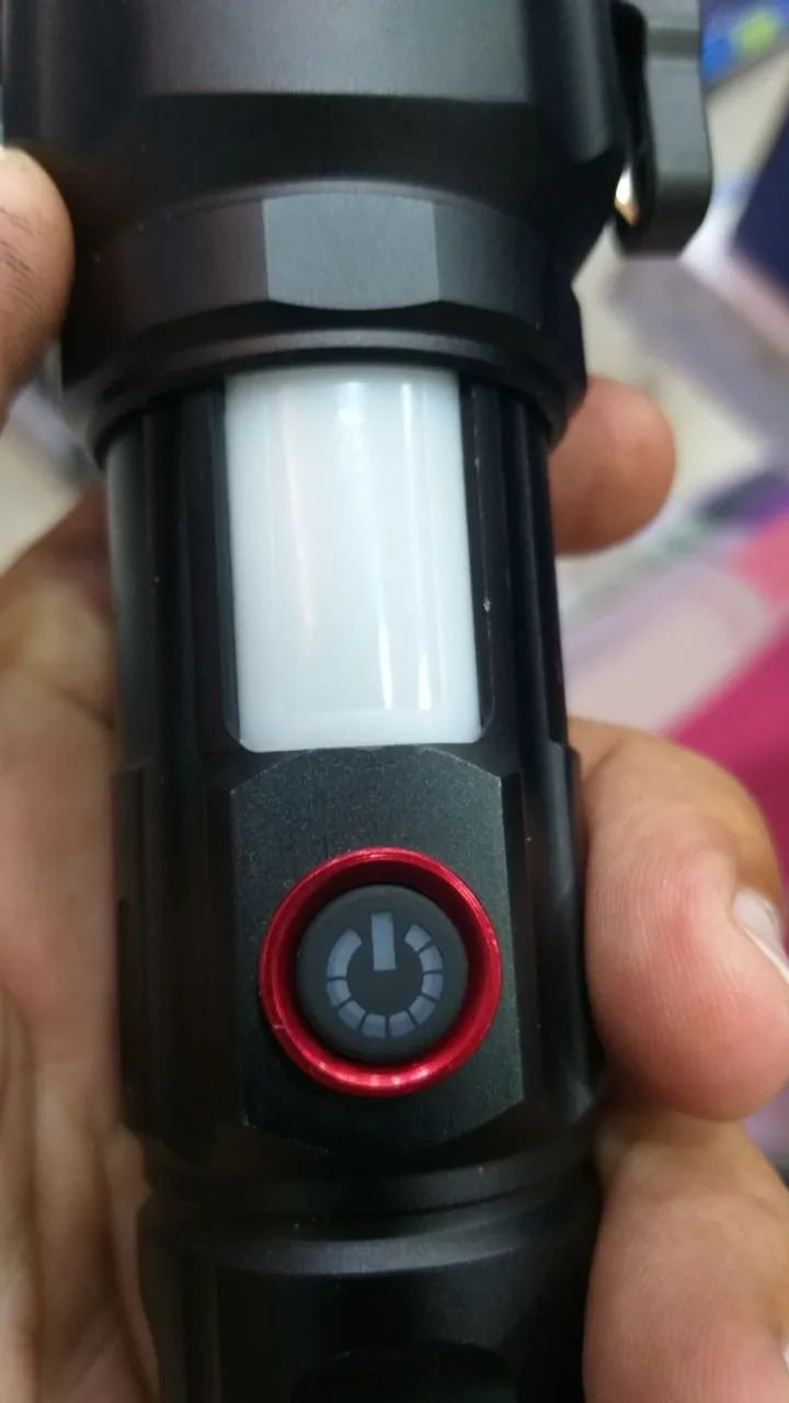Lanterna de sobrevivencia potente sinalizador cortador cinto quebra vidro carrega celular - Foto 5