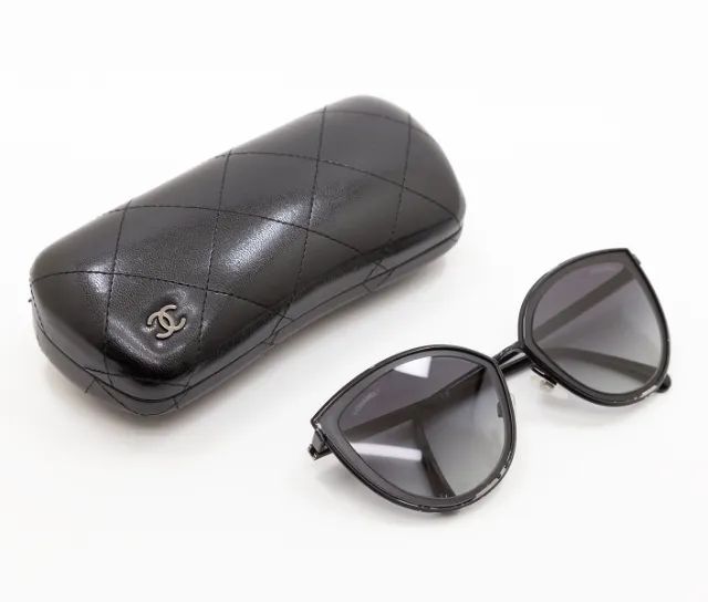 Óculos De Sol Chanel Cat Eye 4222 Preto - Foto 5