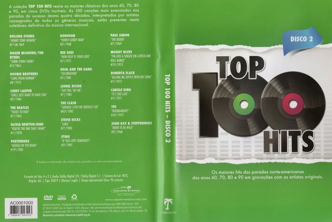 BOX TOP 100 HIT'S ORIGINAL VOLUME 1 DVDS DE MÚSICAS - CDs, DVDs etc ...