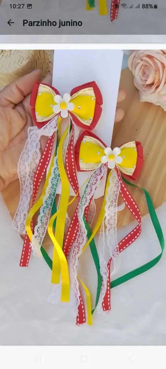 Parzinho junino para cabelo