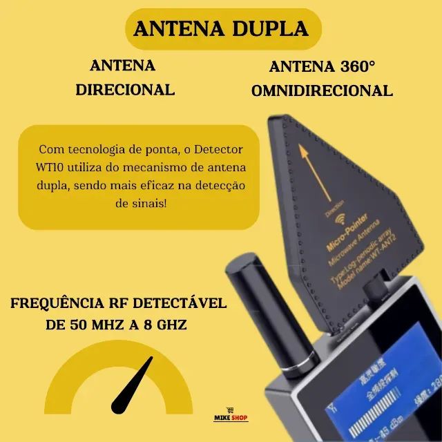 Detector de Sinal RF - Localizador de Rastreadores, Câmeras, GPS - Preto-fosco - Foto 4