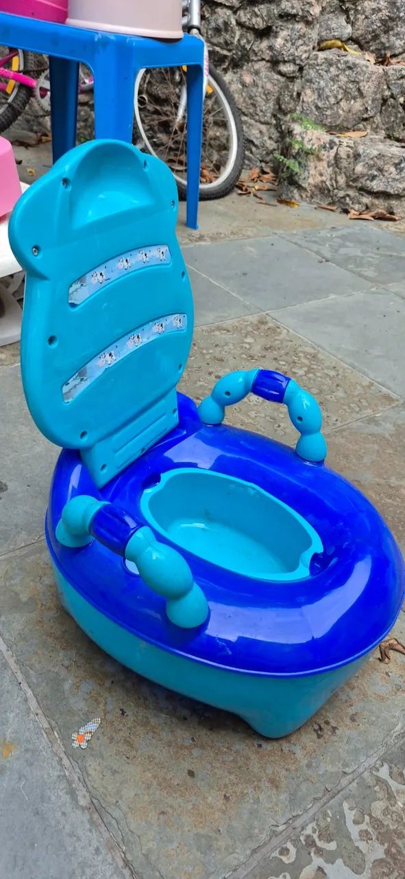Penico pinico troninho infantil ideal para desfralde azul urso - Foto 4