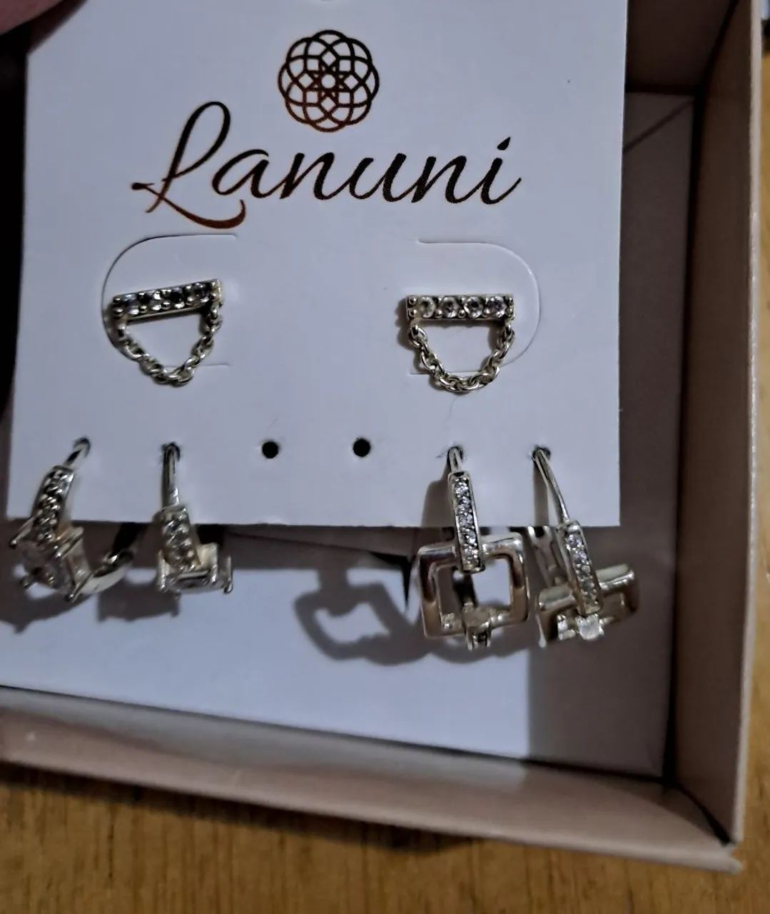 Kit brinco argola prata com zircônia  - Foto 3