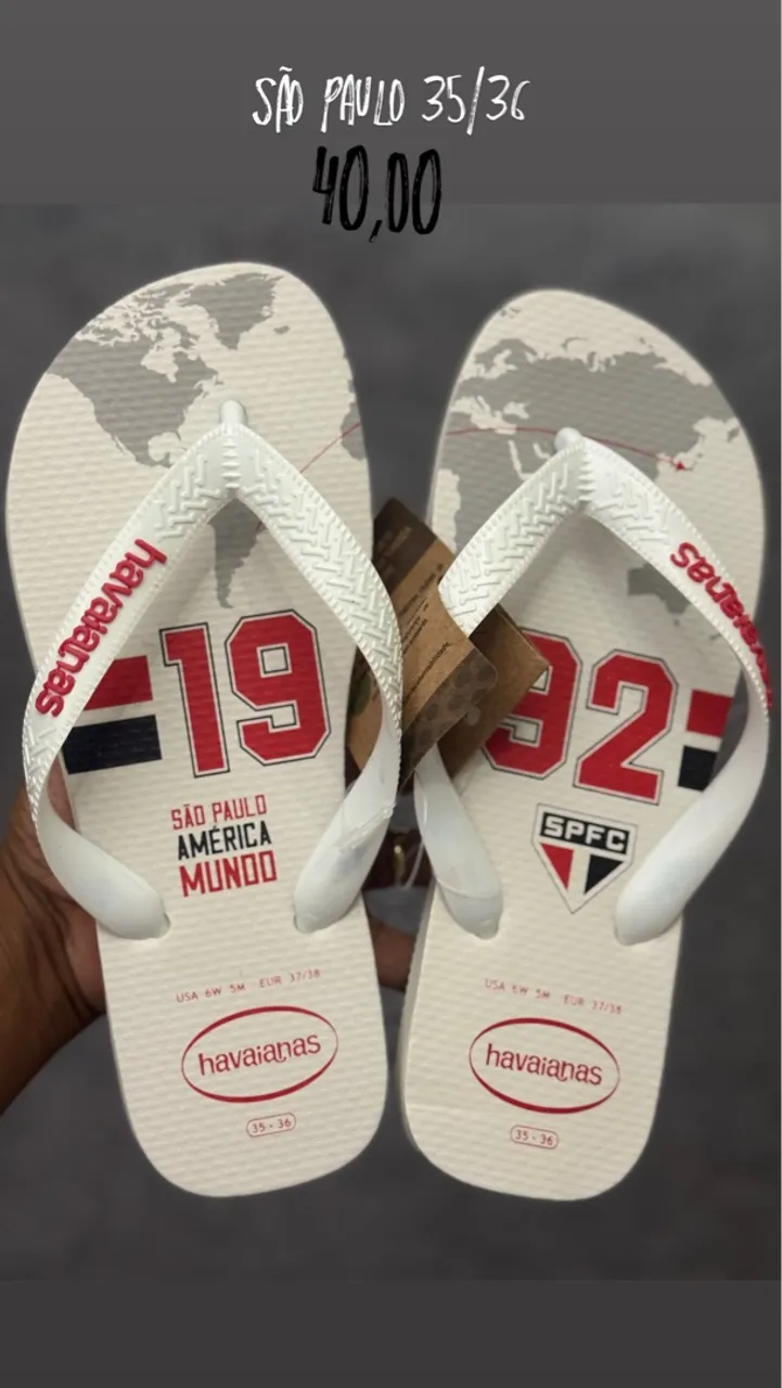 Havaianas time São Paulo 35/36 - 35,00