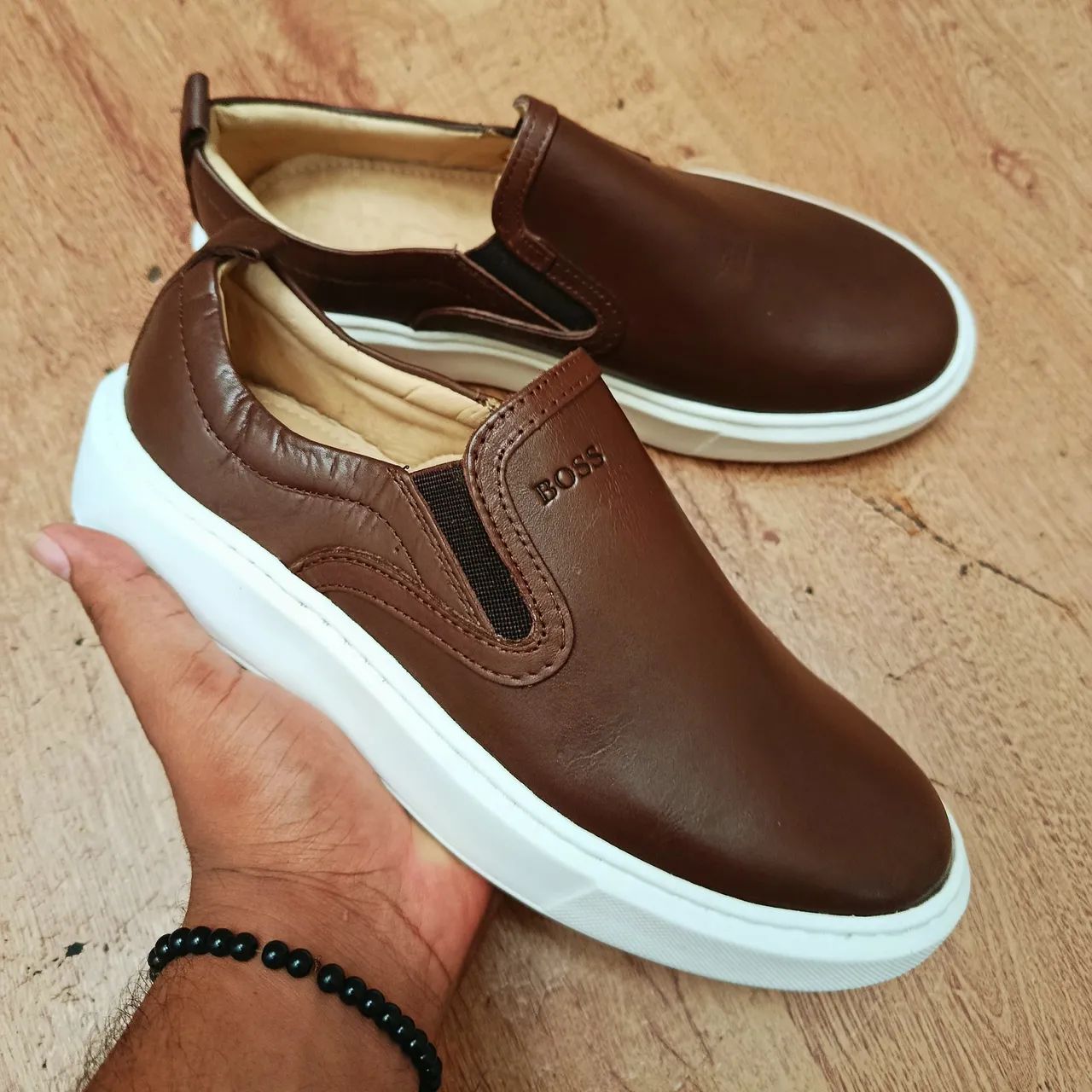 Tênis Casual  Boss Couro Marrom Boss sleepy 