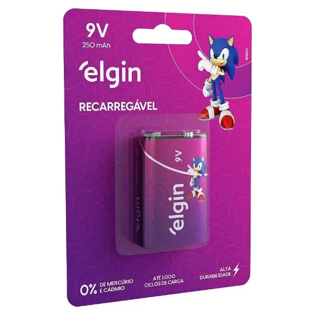 Bateria Recarregável 9V Cartela com 1 Elgin