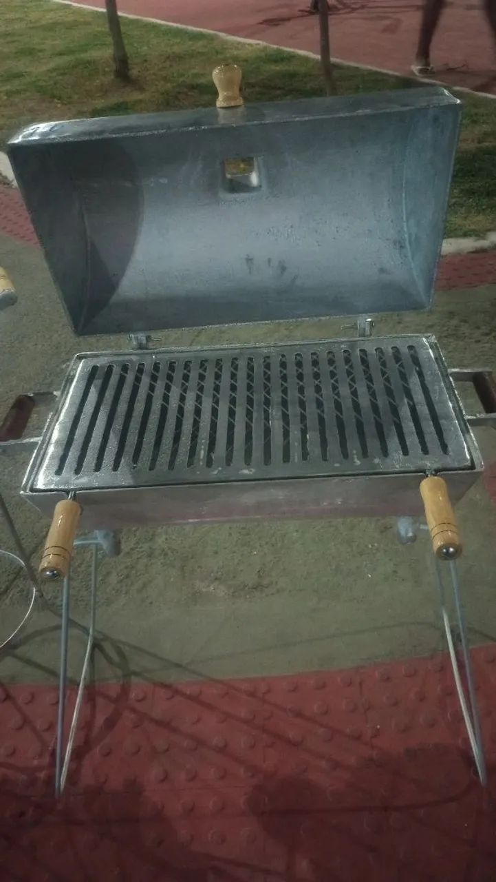 CHURRASQUEIRA A BAFO SUPER GRANDE TODA EM ALUMÍNIO - Foto 3