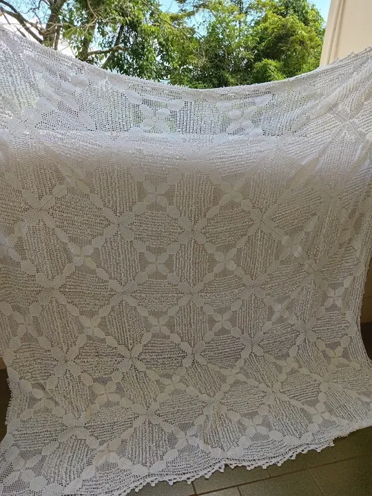 Lindo Jogo de Cama em Crochê Feito À Mão - Casal