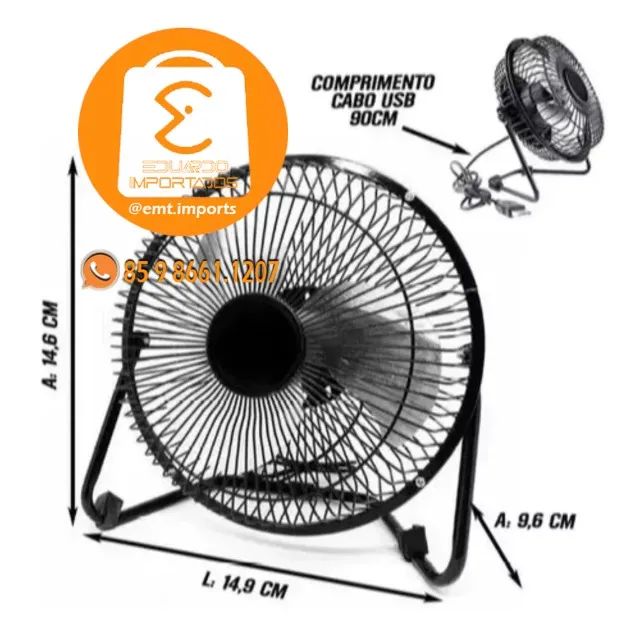 Mini Ventilador de Mesa Portátil cabo Usb Luatek LS-904 - Foto 3