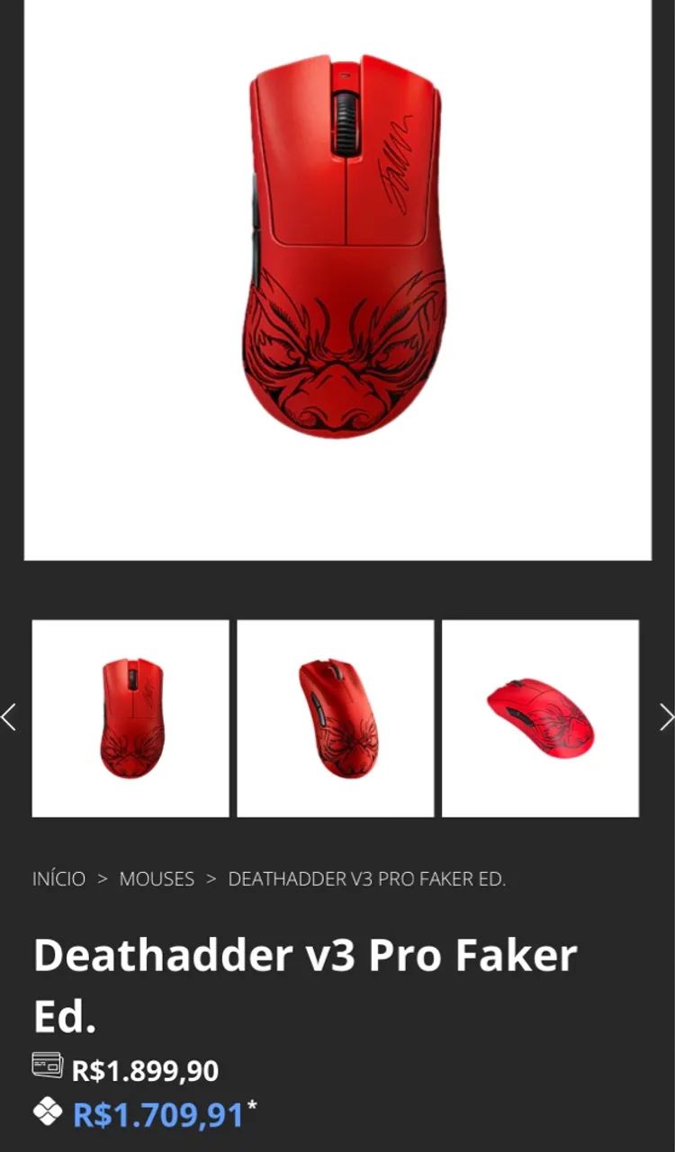 Mouse fazer Deathadder v3 Pro Faker Edition - Foto 3
