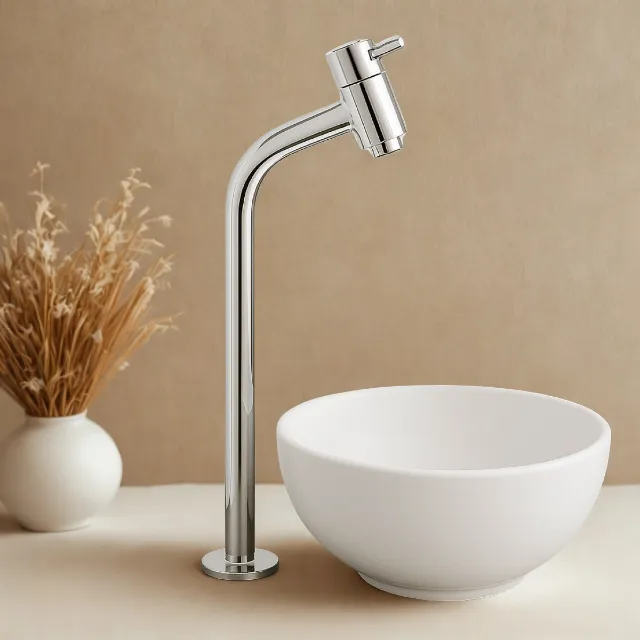 Torneira Banheiro Mesa Bica Alta Cuba Apoio ¼ Volta 1198 Fit Cromado Esteves VTM298CWB