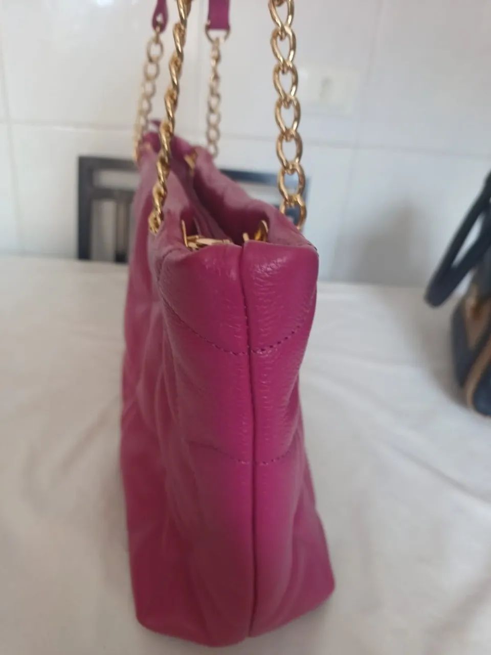 Bolsa em couro legítimo Rafaela Guimaraes Pink - Foto 4