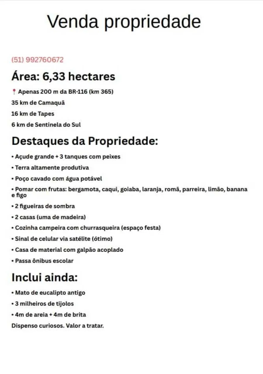 6,33 hectares,mais sobre na primeira foto