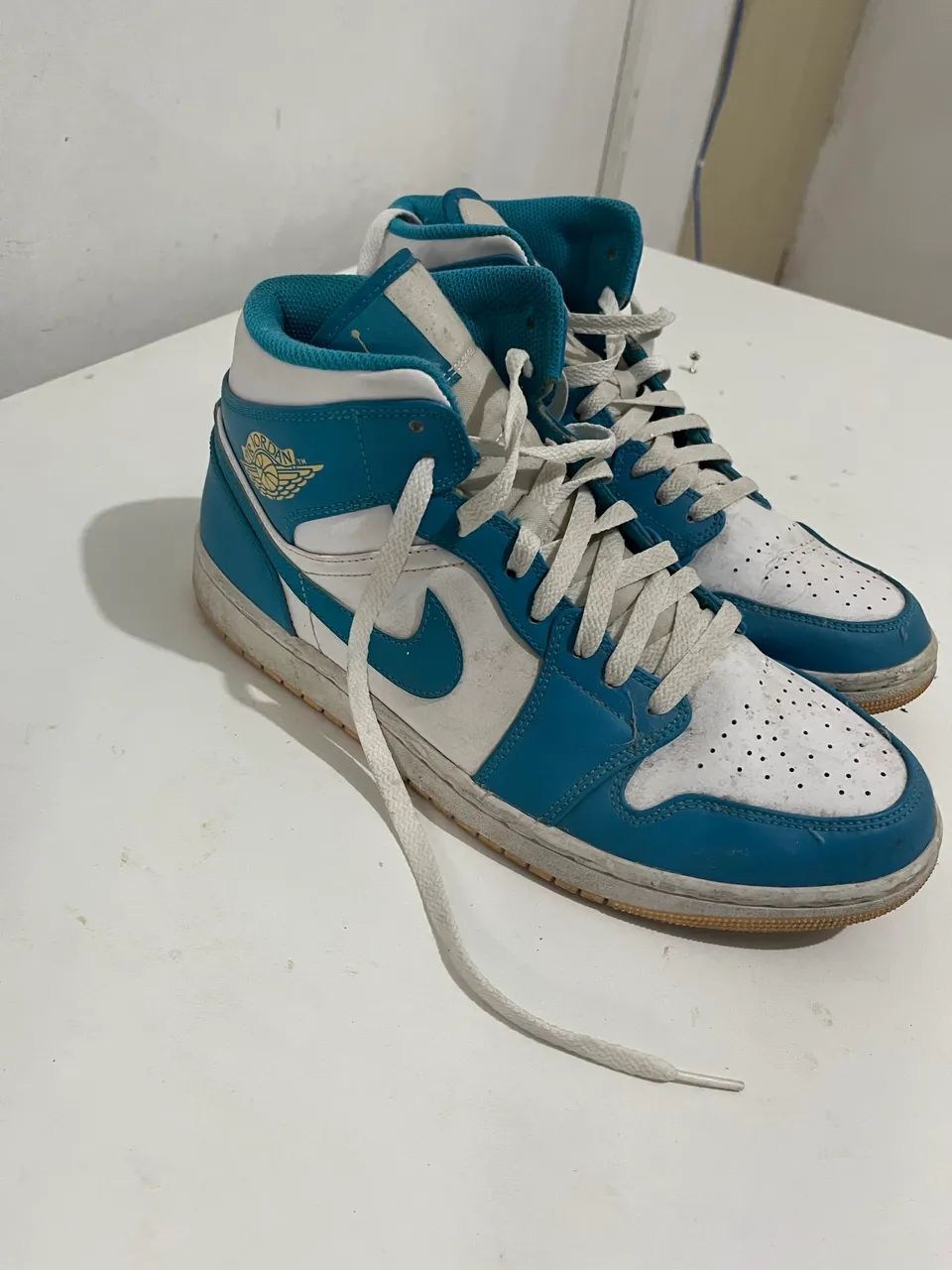Air jordan mid azul-turquesa 