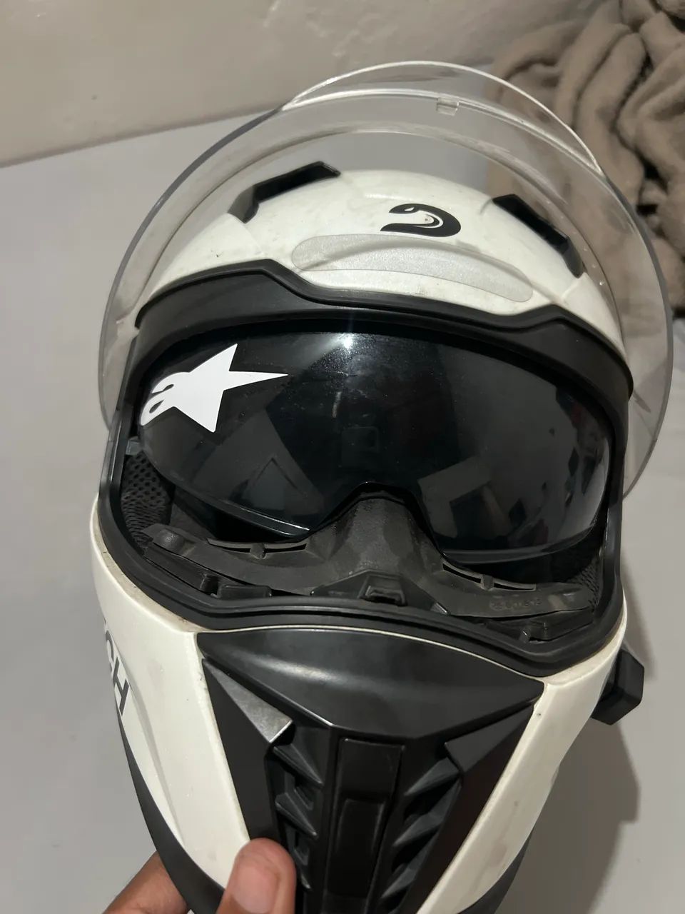 Capacete race tech com óculos interno   - Foto 3