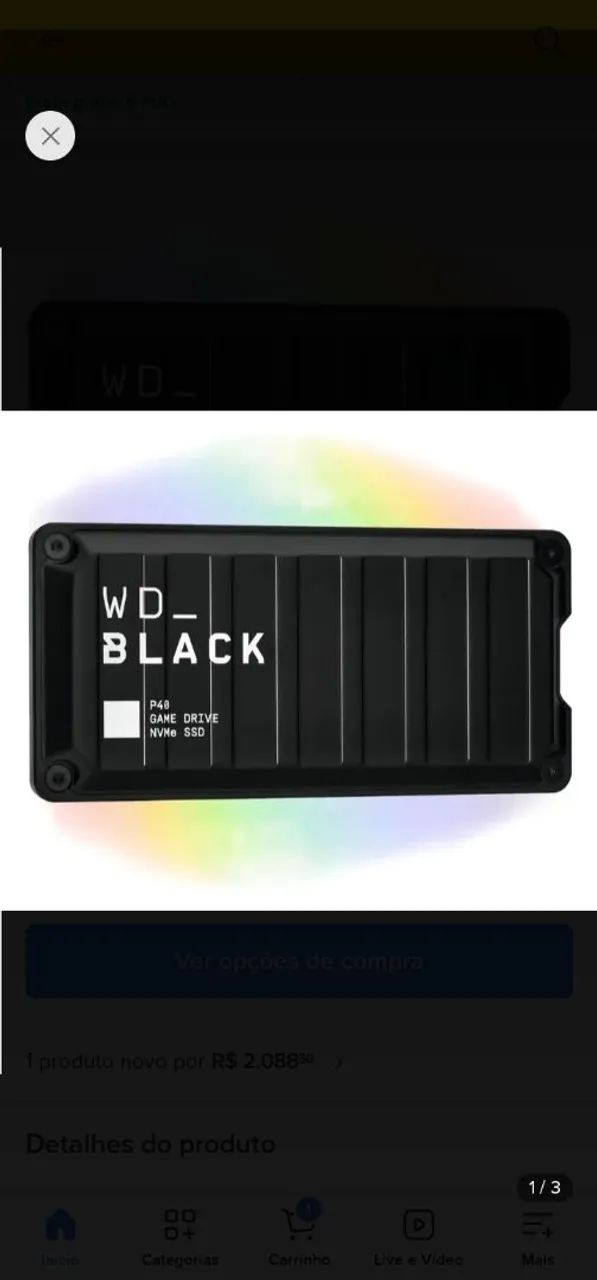 WD_BLACK P40 GAME DRIVE NVMe SSD - Foto 2