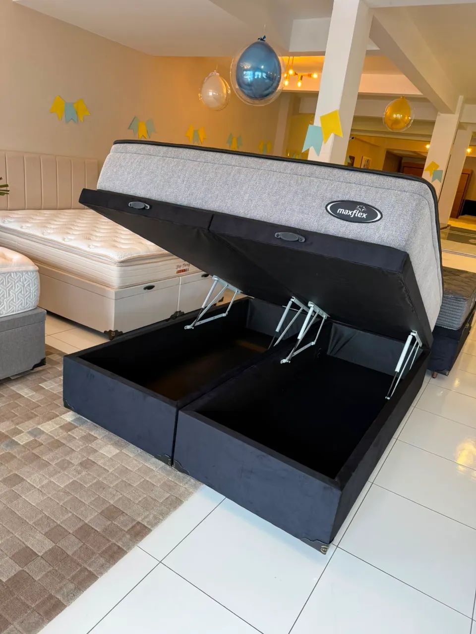 Colchão Queen MAXFLEX COM BASE BAÚ TOP - Entrego! 