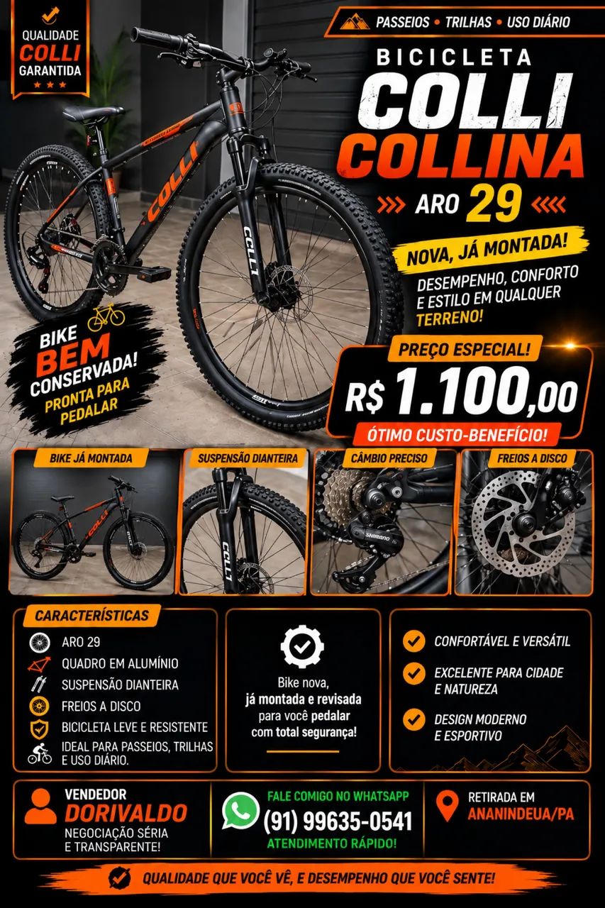 Bicicleta Colli Collina Aro 29 (Nova e Montada)