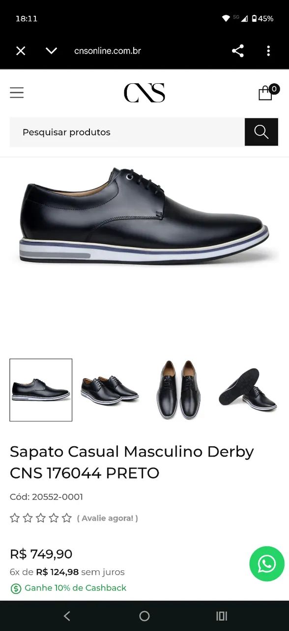 Sapato couro CNS
