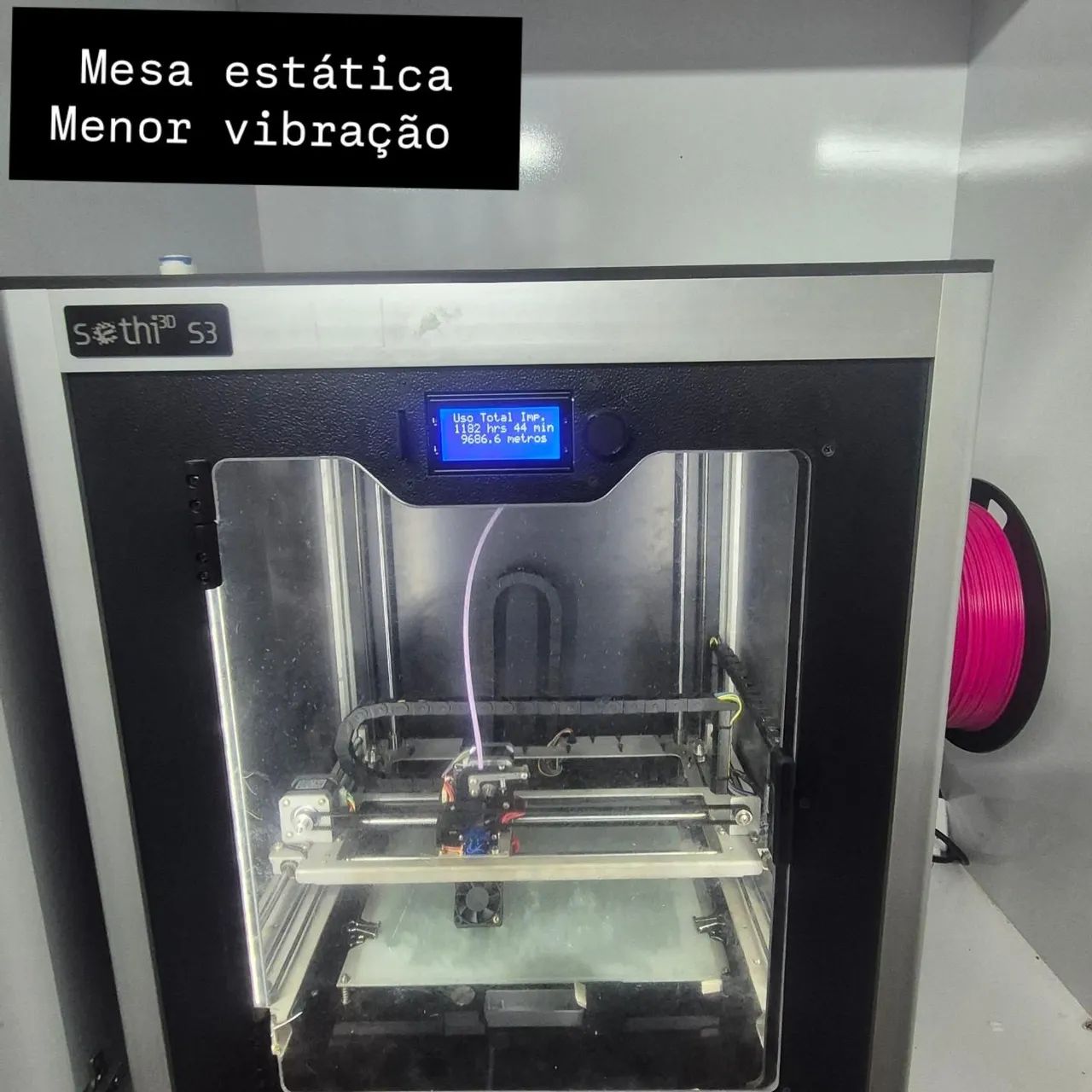 Impressora 3D Sethi S3. ÓTIMO ESTADO. ( mesa estática e fechada)  - Foto 4