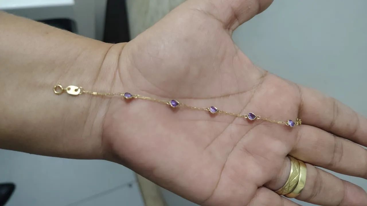 Pulseira baby menina ouro 18k - Foto 3
