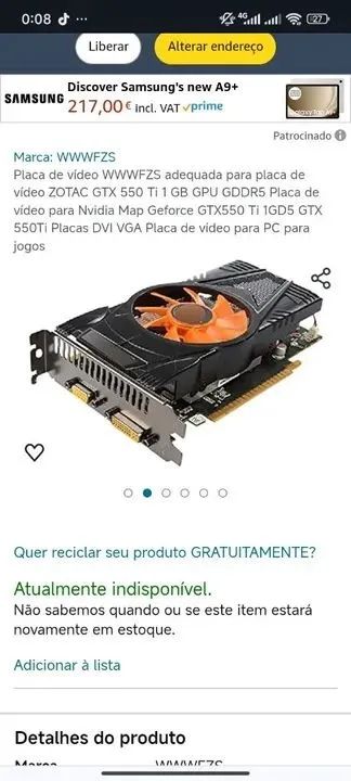Placa de video 550ti, 300 reias, estou viajando - Foto 3