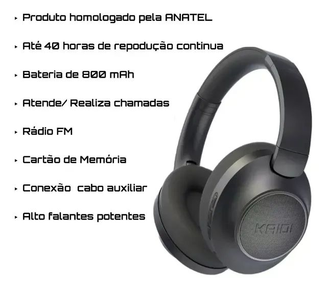 Headset Multifuncional Kaidi Kd-758 Conexão Bluetooth 40hrs - Foto 4