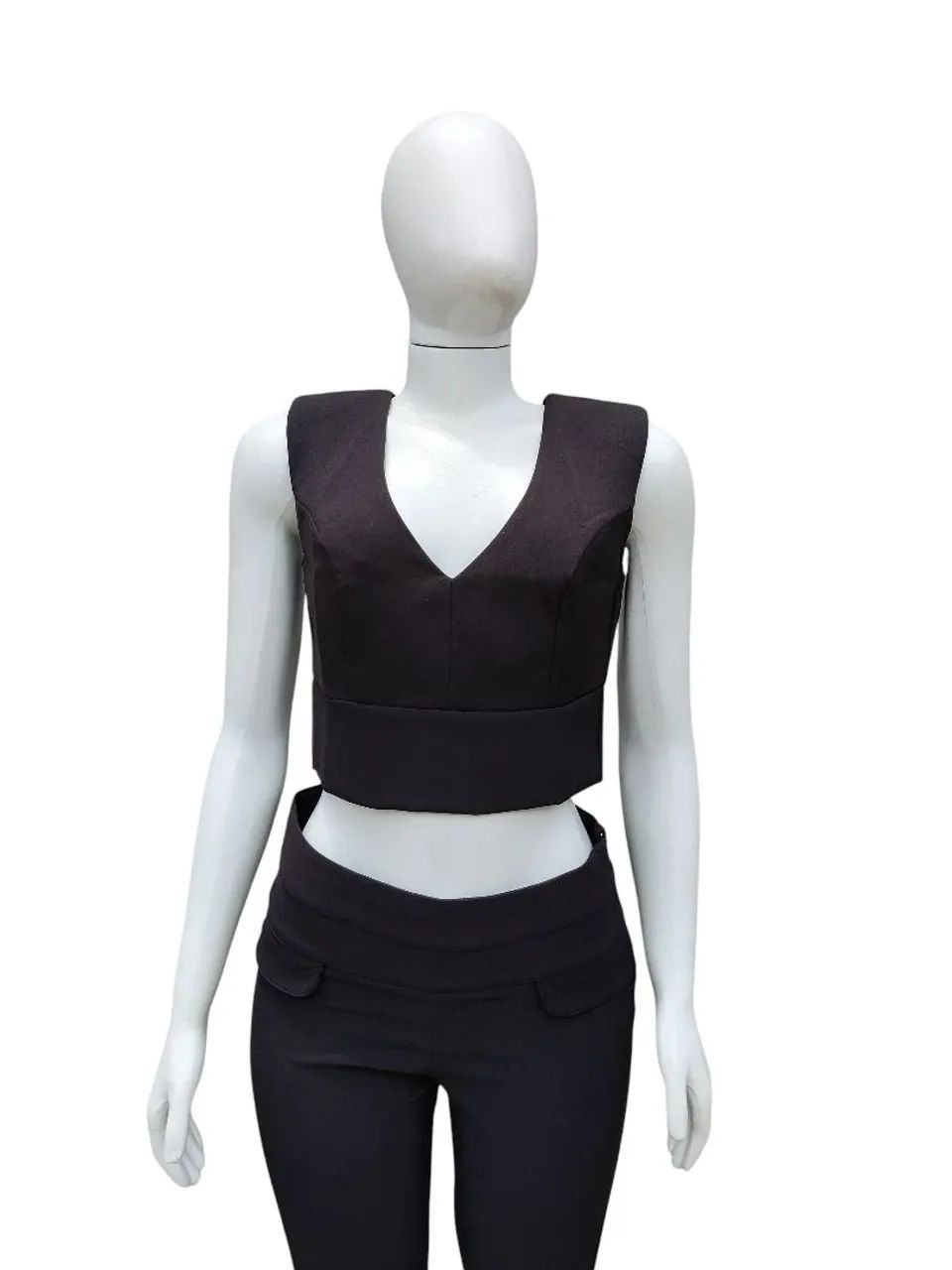 Conjunto Preto Cropped+ Calça Preta M - Foto 3