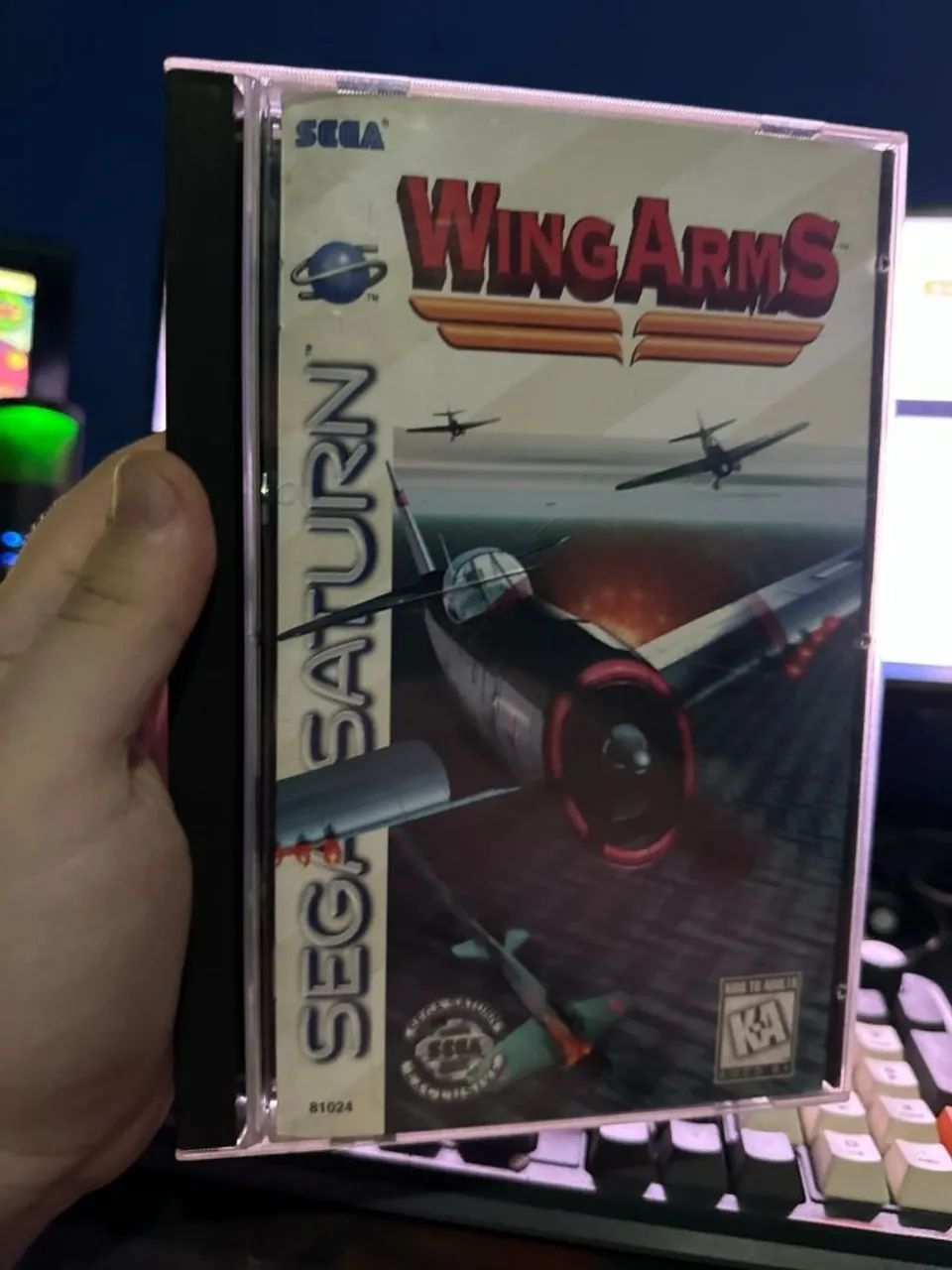 jogo original para sega saturno - wing arms long box