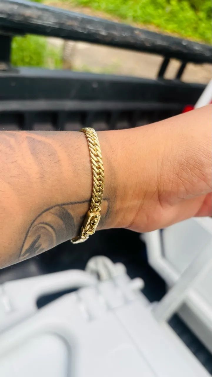 Pulseira de prata banhada a ouro  - Foto 2