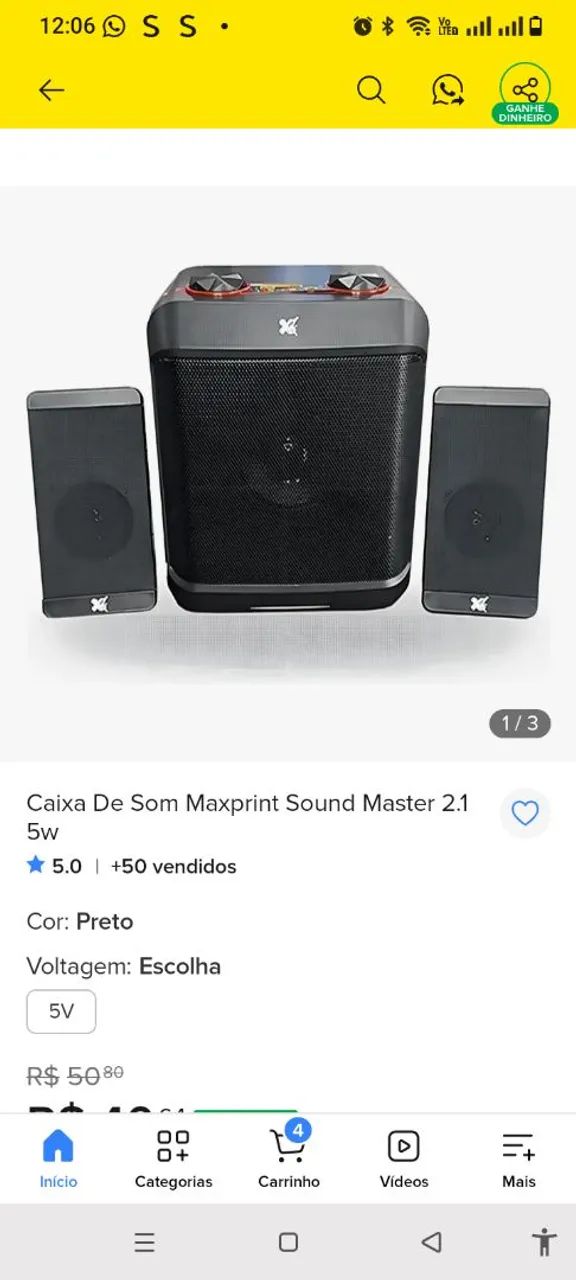 Vendo Caixa de som para saída de audio