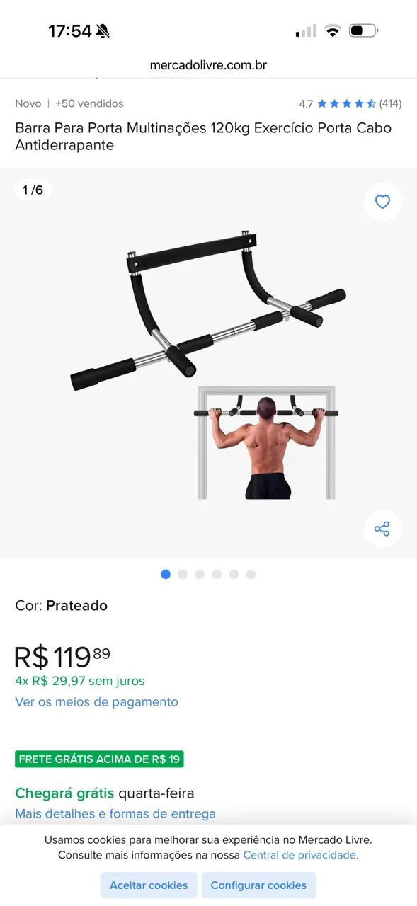 Barra para flexão ou abdominal  - Foto 2