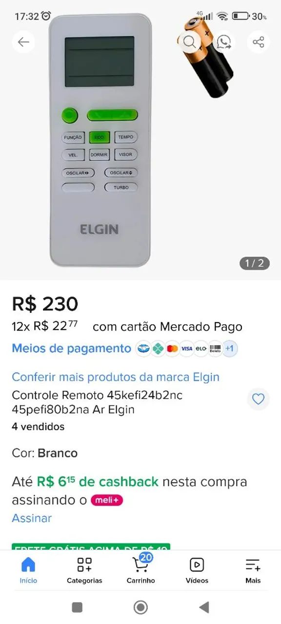 controle ar condicionado Elgin original  - Foto 4