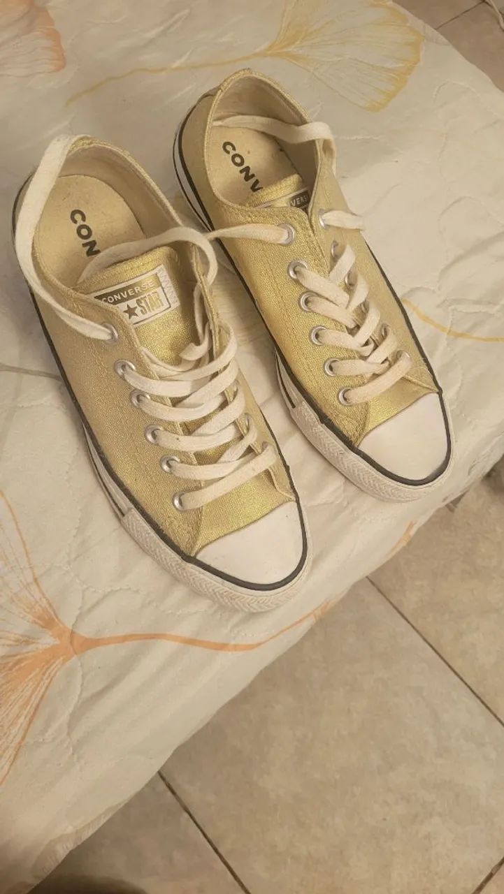 Tenis All Star converse, dourado, n 38