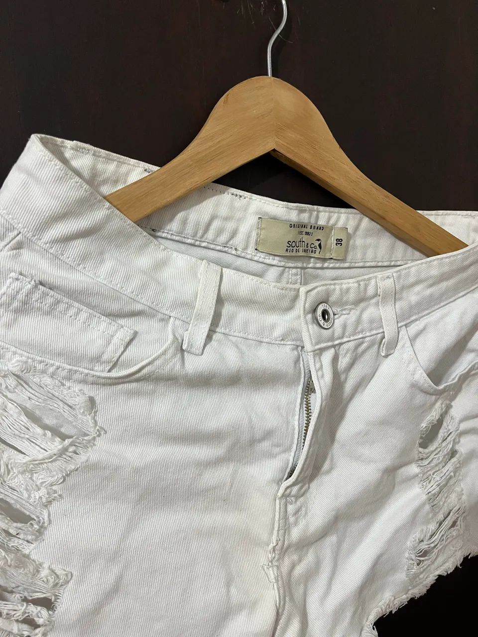 Short jeans branco south  - Foto 3