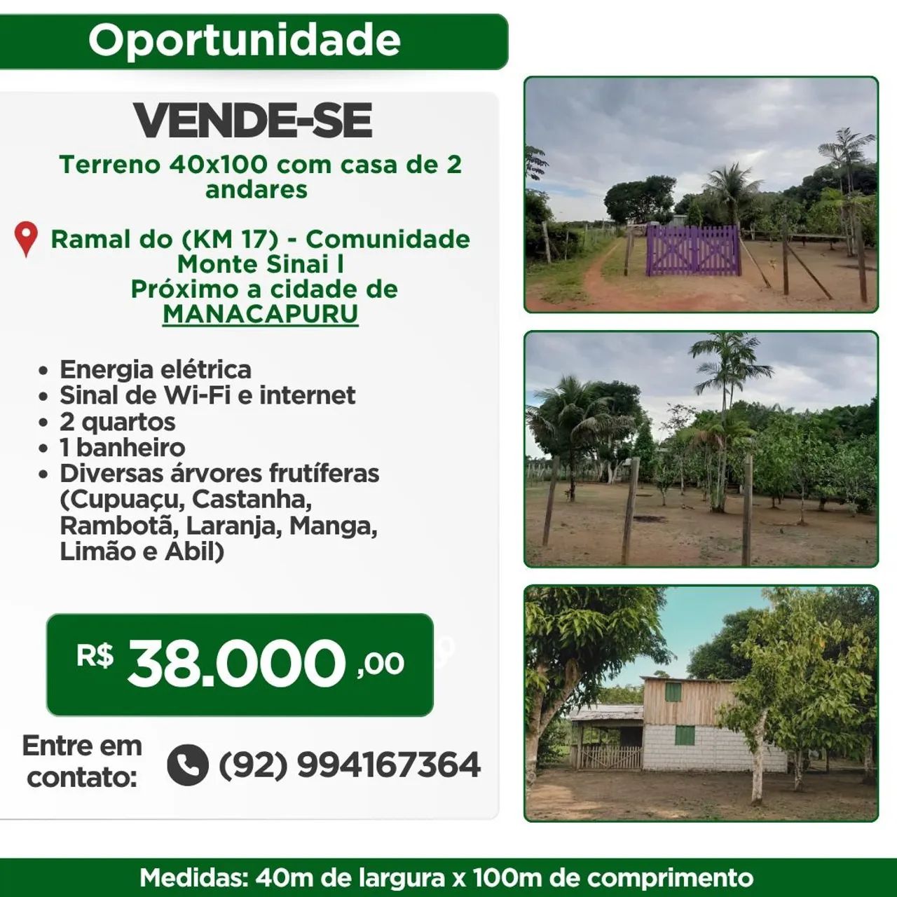 Terreno 40x100 com casa de 2 andares 