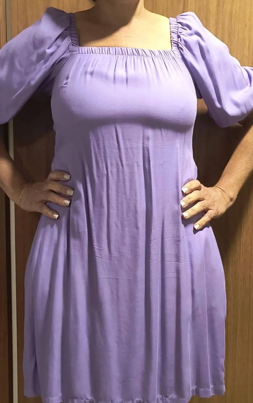 Vestido Lilás Manga Bufante  - Foto 4