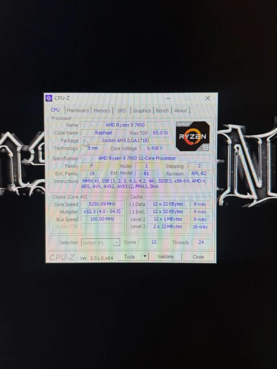 Processador Ryzen 9 7900 + Cooler AMD Wraith Prism - Foto 3