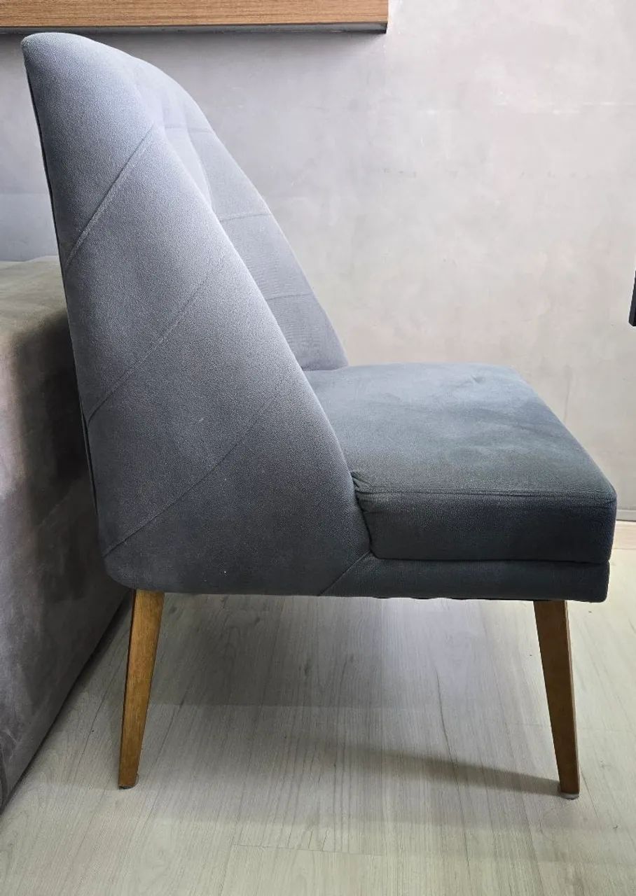 KIT 2 CADEIRAS JANTAR SUEDE CINZA - Foto 2