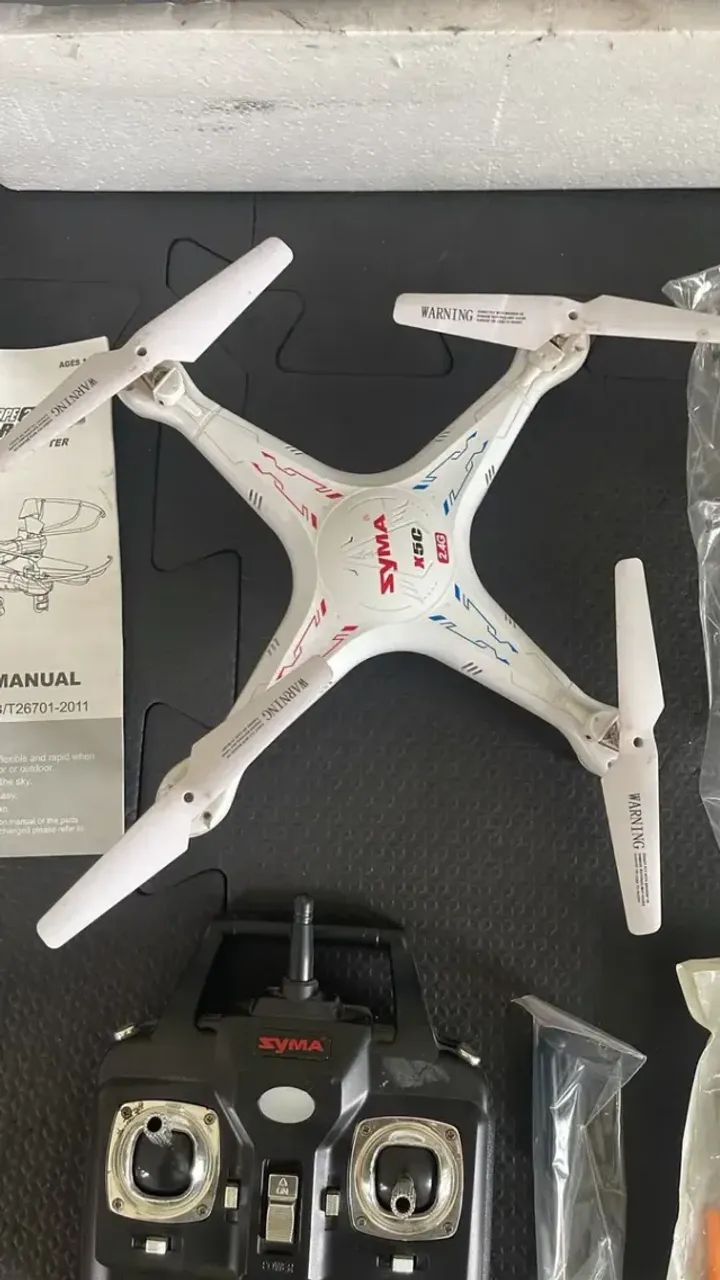 Drone Syma X5c-1 Com Câmera Hd Branco 1 Bateria (defeito) - Foto 4