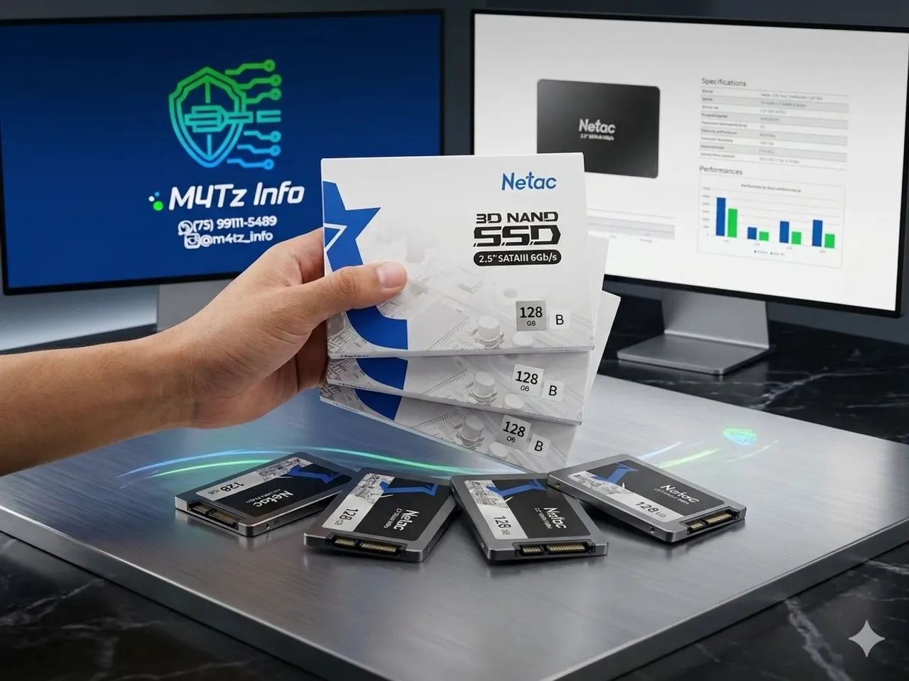 SSD 256GB Sata NETAC (Lacrado e 90D de garantia)