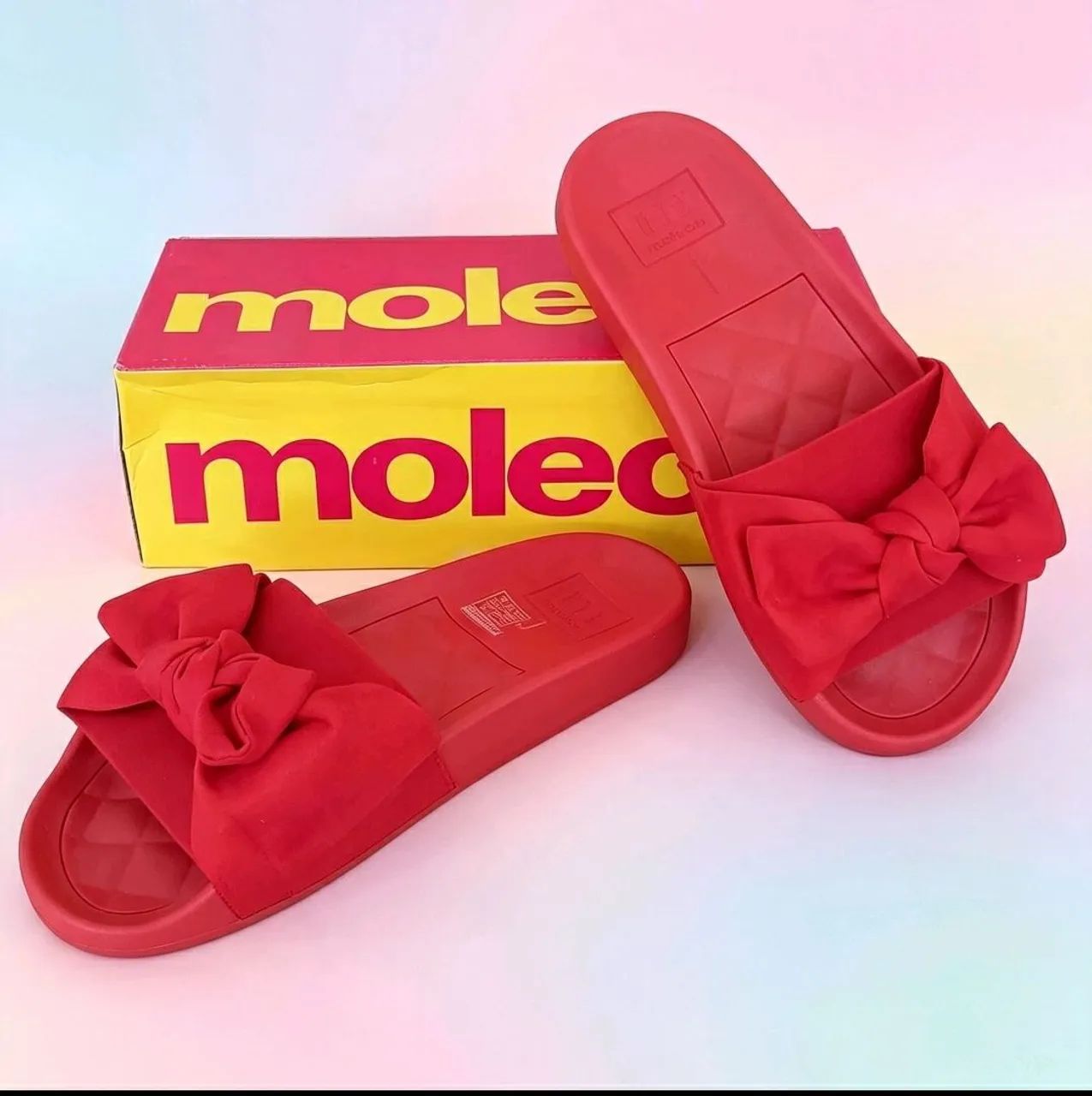 Chinelo slide moleca vermelho tamanho 36 - Foto 4