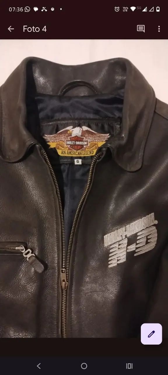 Jaqueta Harley-Davidson Original Eagle Distressed - Tam G - Roupas