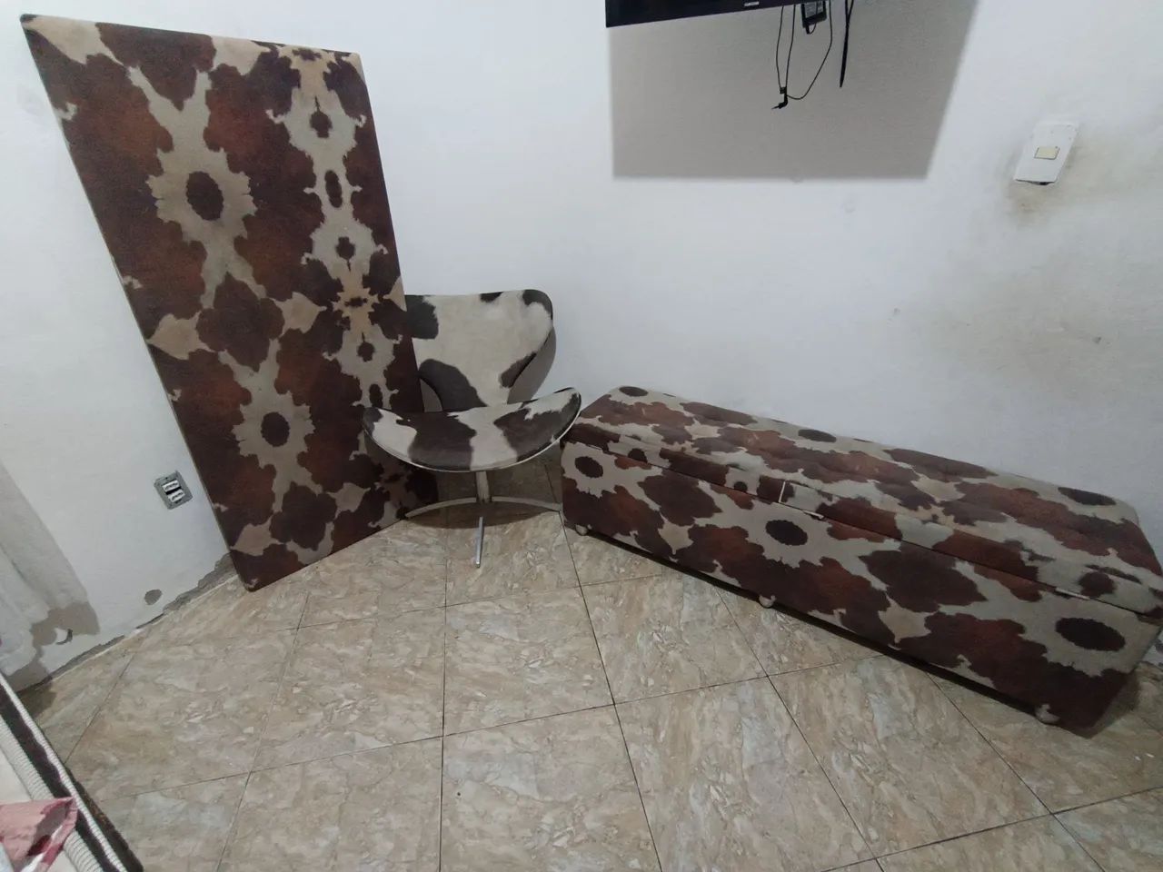  Pulff + cabeceira estampa de animal print - Foto 2