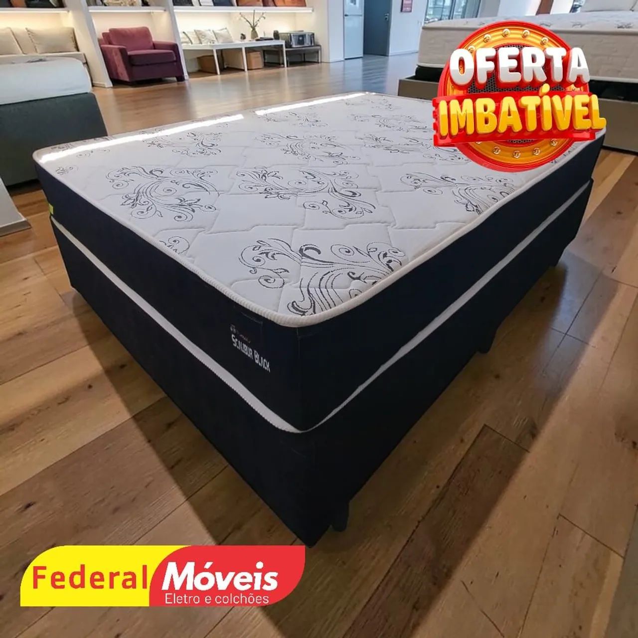 Cama de Casal Box Colchão e Base Topázio 1,38m Direto de Fábrica - Oferta