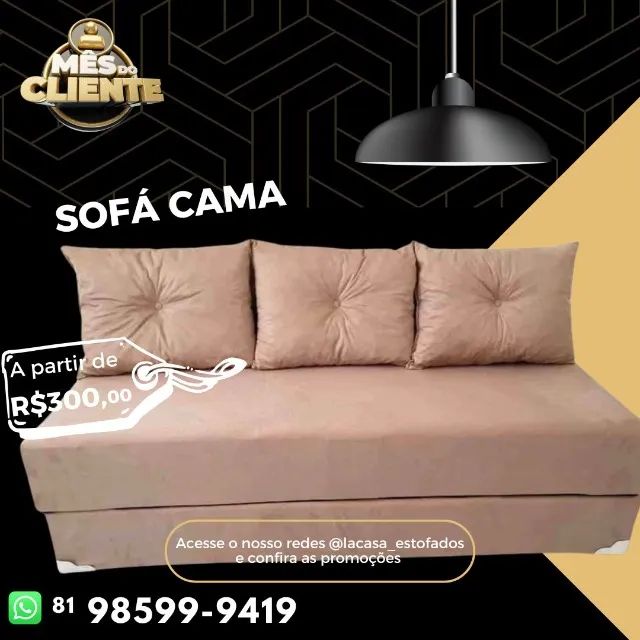 Sofá Cama - Em até 12x c/ Juros