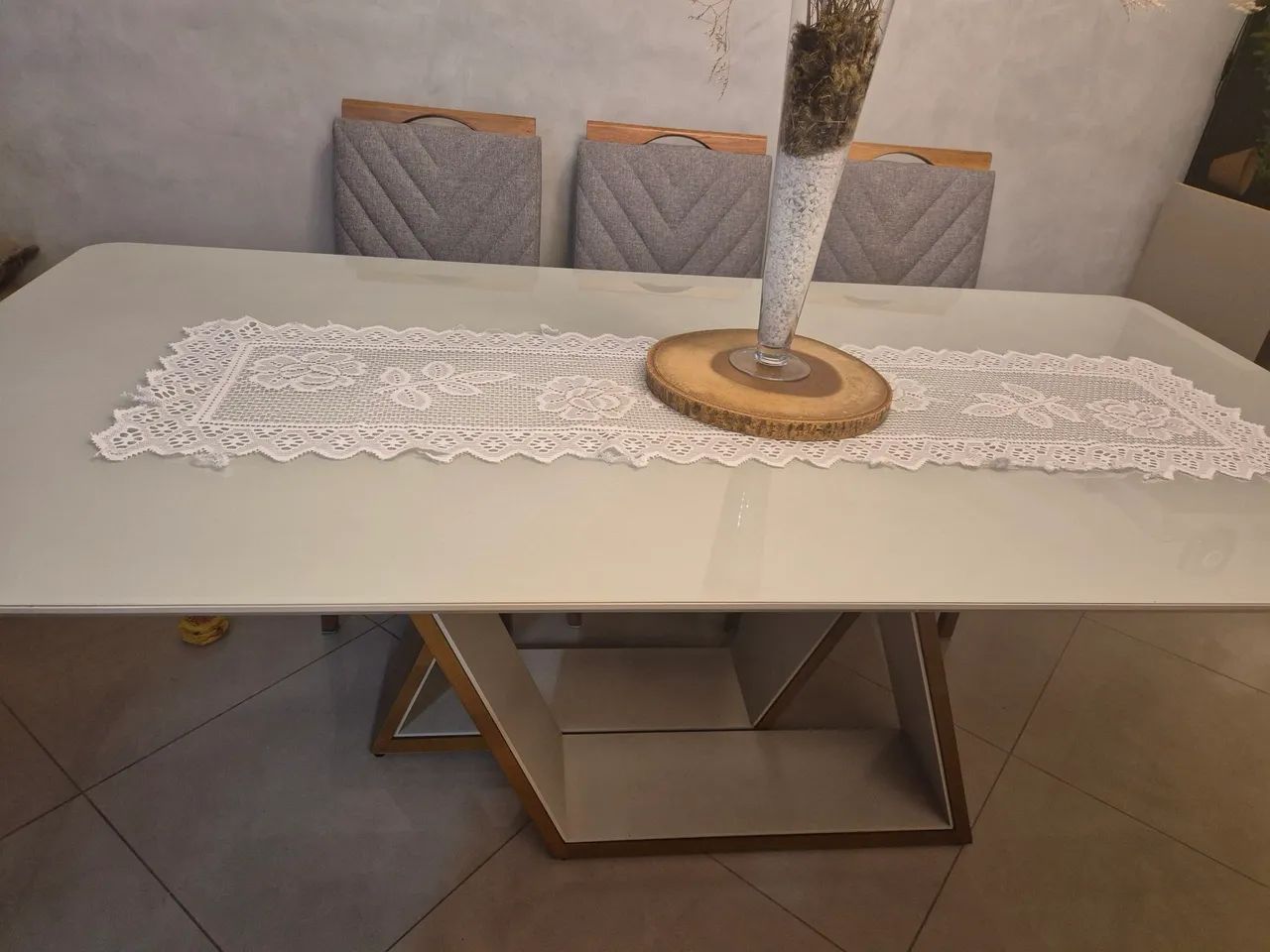 Mesa de jantar 2m laqueada off-white  - Foto 2