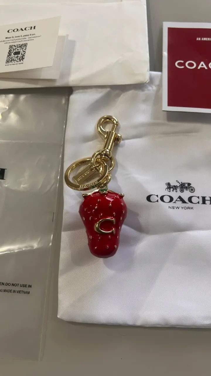 chaveiro coach morango vermelho original